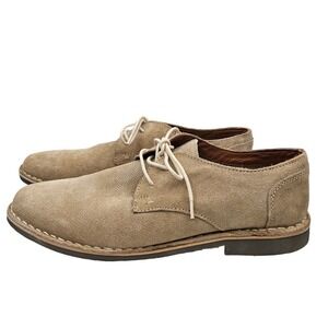 Studio Ink Mens Tan Suede Lace Up Derby Shoes Beige Casual Dress Shoes